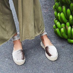 Free People Paradise Espadrille Taupe Velvet 39 Euro